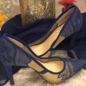 ❤️❤️Jessica Simpson Blue Lace Heels